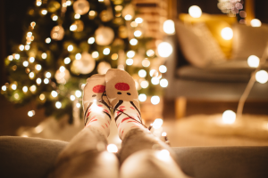 sapin et chaussettes de Noël